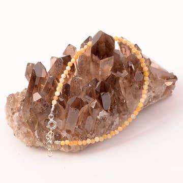 Sarı Opal Taşı Gümüş Bileklik - 3 mm - 2