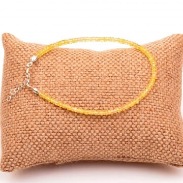 Sarı Safir Taşı Bileklik - Gümüş Aparat - 1