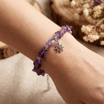 Şekilsiz Ametist Taşı Bileklik - 1