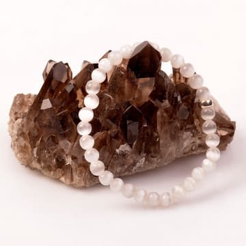 Selenit Taşı Bileklik - 6 mm Gümüş Aparat - 1