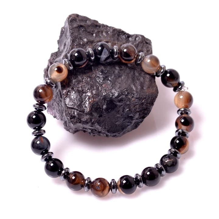 Siyah Akik - Hematit Taşı Bileklik ( 8 mm )