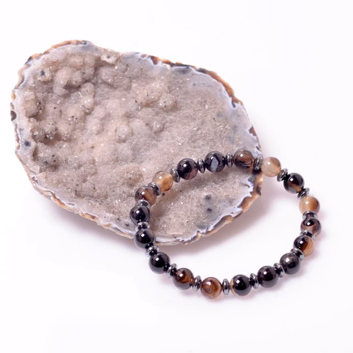 Siyah Akik - Hematit Taşı Bileklik ( 8 mm )