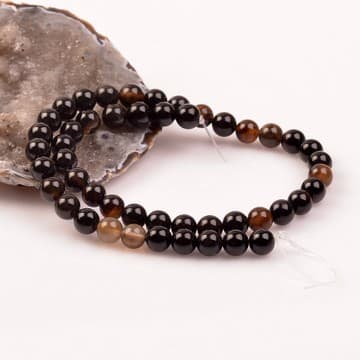 Siyah Akik Taşı Dizi ( 8 mm ) - 1