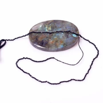 Siyah Spinel Taşı Dizi 30 cm - 1,8 mm ( Çok İnce ) - 1