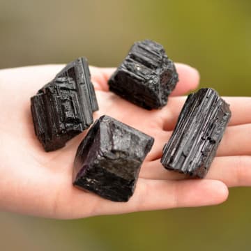 Siyah Turmalin Taşı İşlenmemiş Kütle - 1