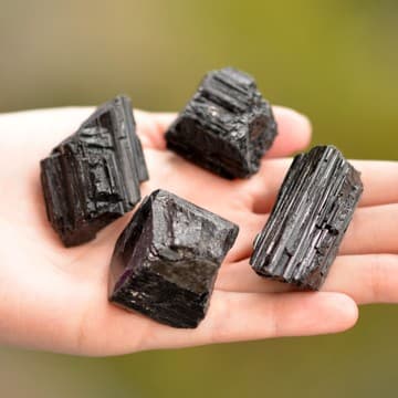 Siyah Turmalin Taşı İşlenmemiş Kütle - 2