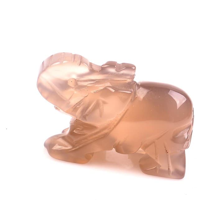 Gri Akik Taşı Fil Figürü