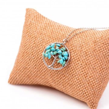 Turkuaz Taşı Hayat Ağacı Kolye - 1