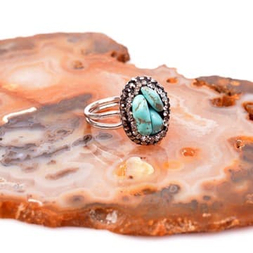 Turkuaz Taşı Yüzük - Ayarlamalı - 1