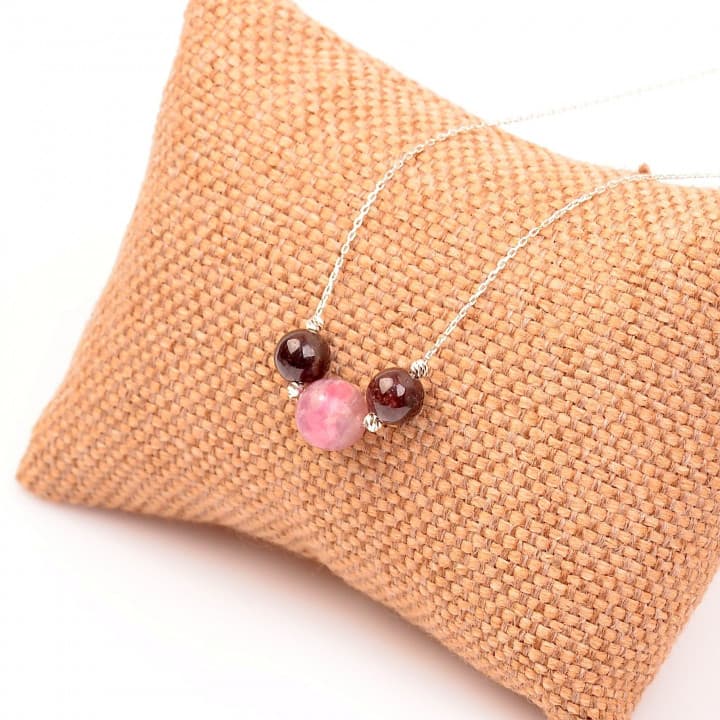 Turmalin Taşı Gümüş Kolye