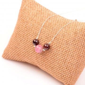 Turmalin Taşı Gümüş Kolye - 1