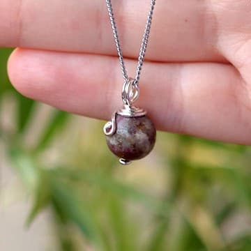Turmalin Taşı Kolye - Küre Şeklinde - 2