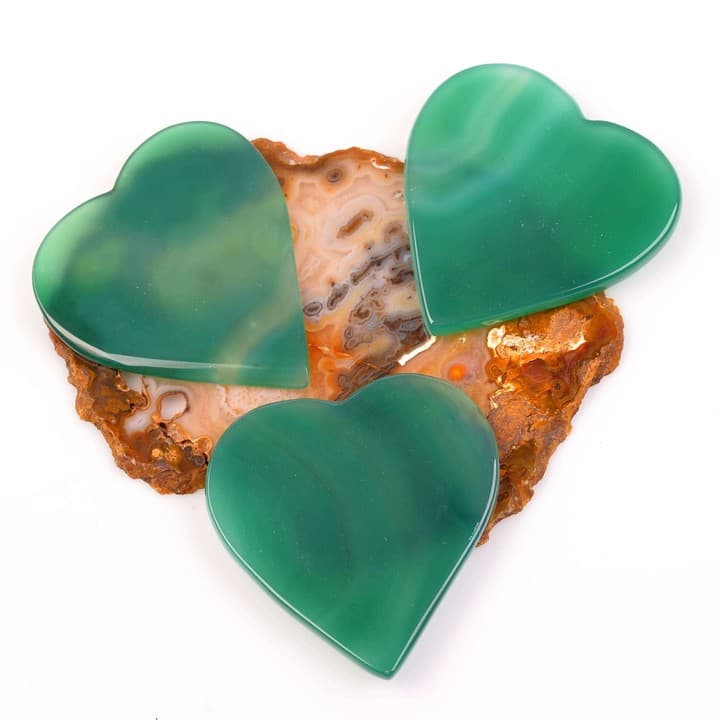 Yeşil Akik Taşı Kalp Kütle