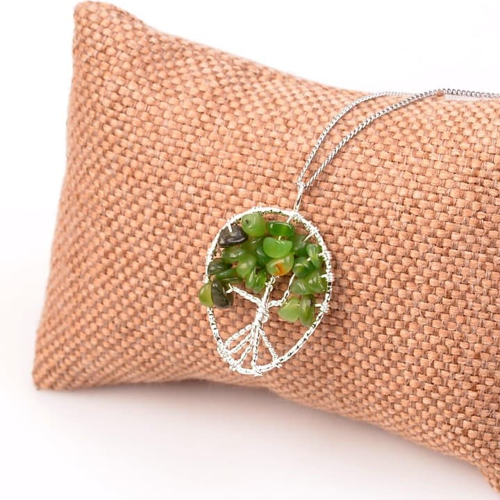 Yeşim Taşı Kolye - Damla Şeklinde Hayat Ağacı