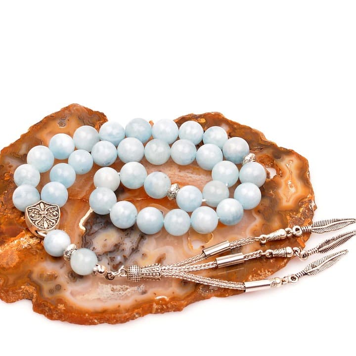 Akuamarin Taşı Tesbih ( 10 mm )