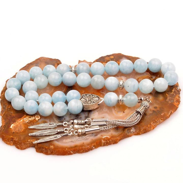 Akuamarin Taşı Tesbih ( 10 mm )