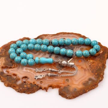 Turkuaz Taşı Tesbih (8 mm) - Pres Turkuaz - 1