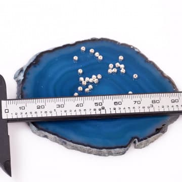 10 Adet Çok Küçük Gümüş Top - 2 mm Kalem İşçilikli - 1