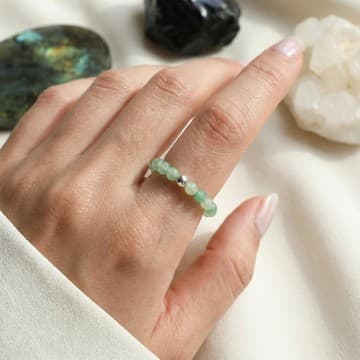 Aventurin Taşı Lastikli Yüzük – 3.5 mm - 1