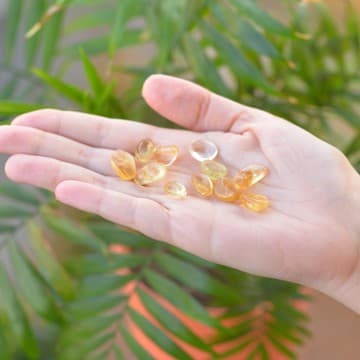 Çok Küçük Boy Sitrin Taşı Tımbıl Kütle - Cüzdan İçin - 2