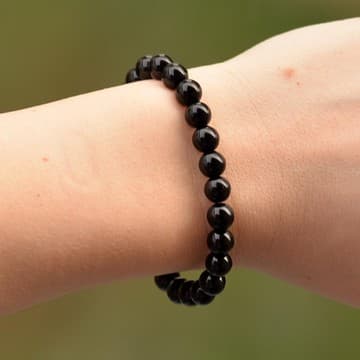 Obsidyen Taşı Bileklik ( 8 mm ) - 1