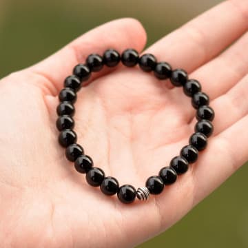 Obsidyen Taşı Bileklik ( 8 mm ) - 2