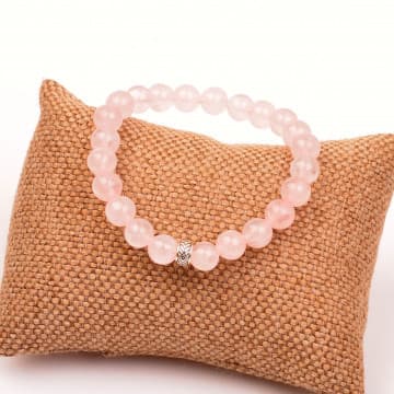 Pembe Kuvars Taşı Bileklik (8 mm) - 1