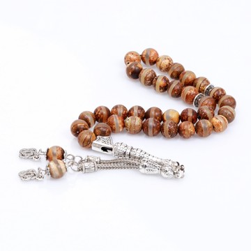 Akik Taşı Tesbih ( 8 mm ) - Tibet Akiği - - 1