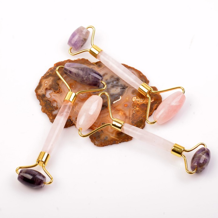 Ametist - Pembe Kuvars Taşı Masaj Aleti