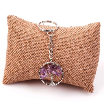 Ametist Taşı Hayat Ağacı Anahtarlık - 2