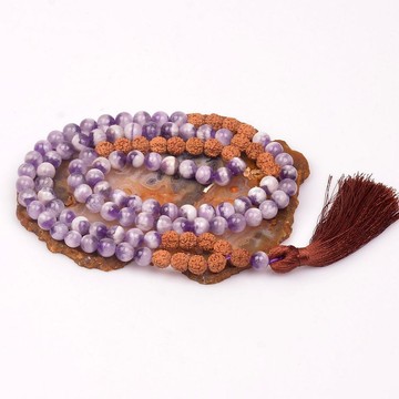 Ametist Taşı Mala Tesbih ( 108 Habbeli ) - 8 mm - - 1