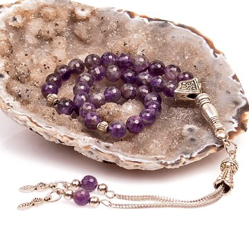 Ametist Taşı Tesbih - 6 mm Faset Kesim - 1