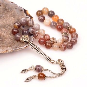 Botswana Akik Taşı Tesbih ( 8 mm ) - 1