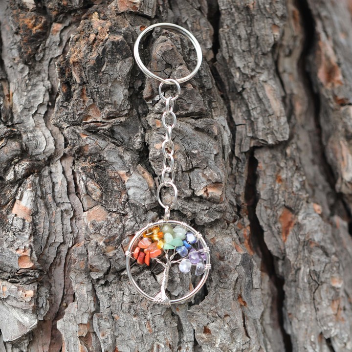 Çakra Taşlarından Hayat Ağacı Anahtarlık - 1