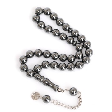 Hematit Taşı Çelik Tesbih ( 8 mm ) - Kararmaz Püsküllü - 1