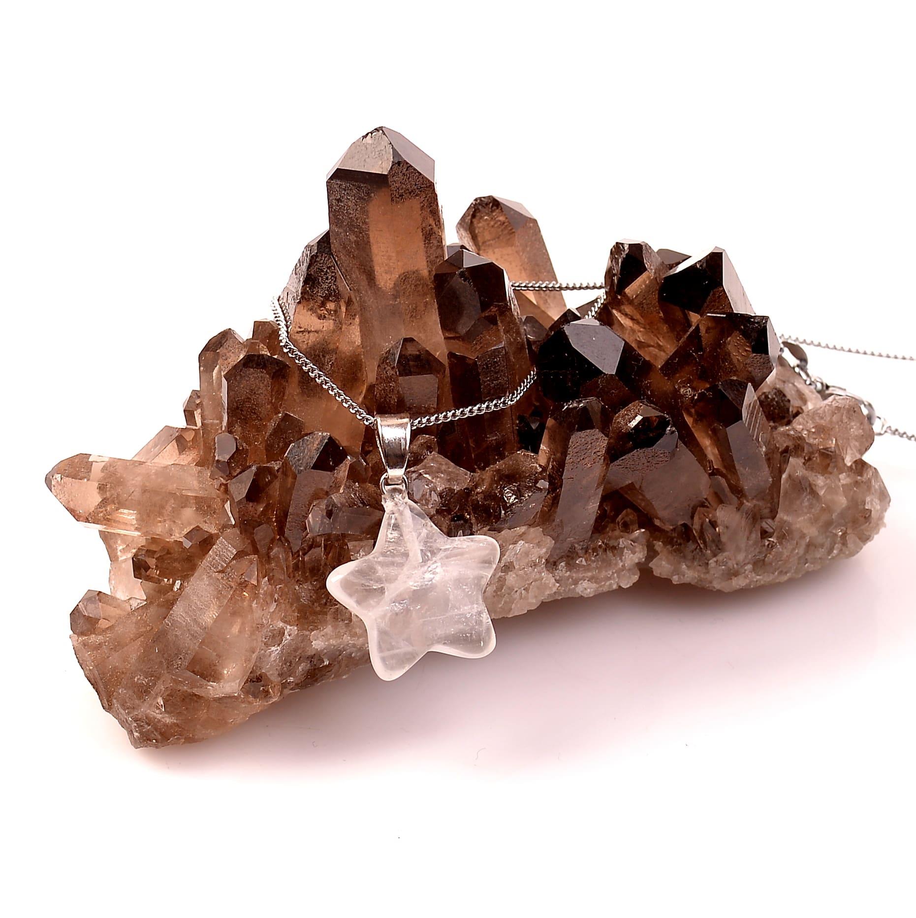 Kristal Kuvars Taşı Kolye