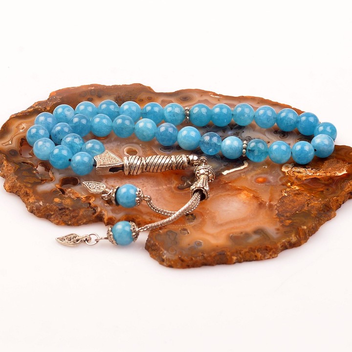 Mavi Kuvars Taşı Tesbih ( 8 mm )