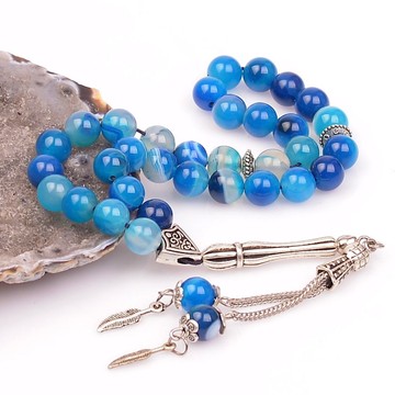 Nazarlı Akik Taşı Tesbih (8 mm) - 1