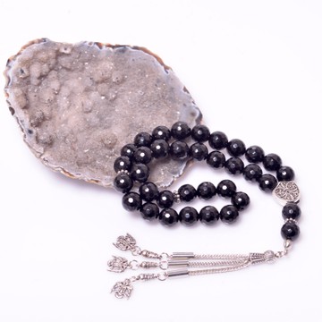 Oniks Taşı Tesbih - 10 mm Faset kesim - 2