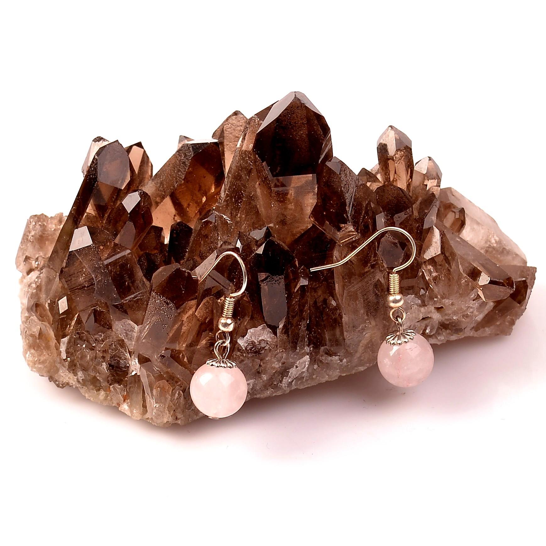 Pembe Kuvars Taşı Küpe