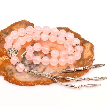 Pembe Kuvars Taşı Tesbih (10 mm) - 1