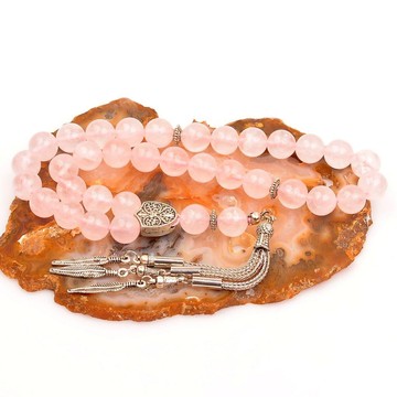 Pembe Kuvars Taşı Tesbih (10 mm) - 2