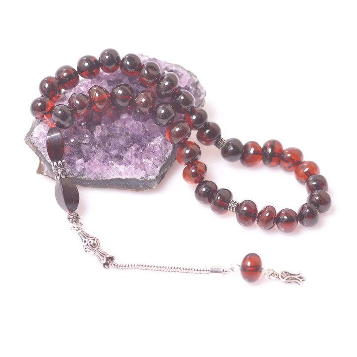 Şekilsiz Damla Kehribar Tesbih