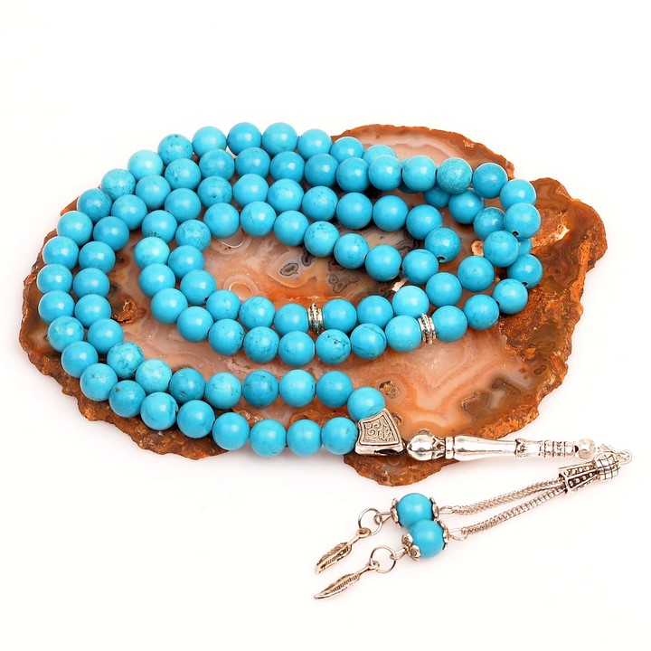 Turkuaz Taşı Dua Tesbihi ( 8 mm ) - 1