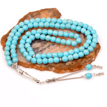 Turkuaz Taşı Dua Tesbihi (8 mm) - 1