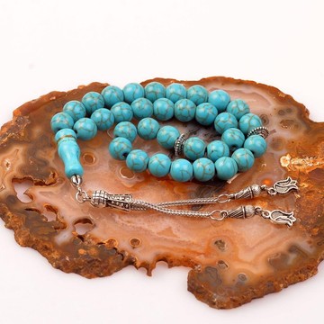 Turkuaz Taşı Tesbih (8 mm) - Pres Turkuaz - 2