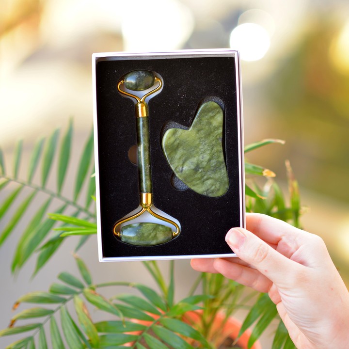 Yeşim Taşı Gua Sha ve Roller Masaj Seti - 2